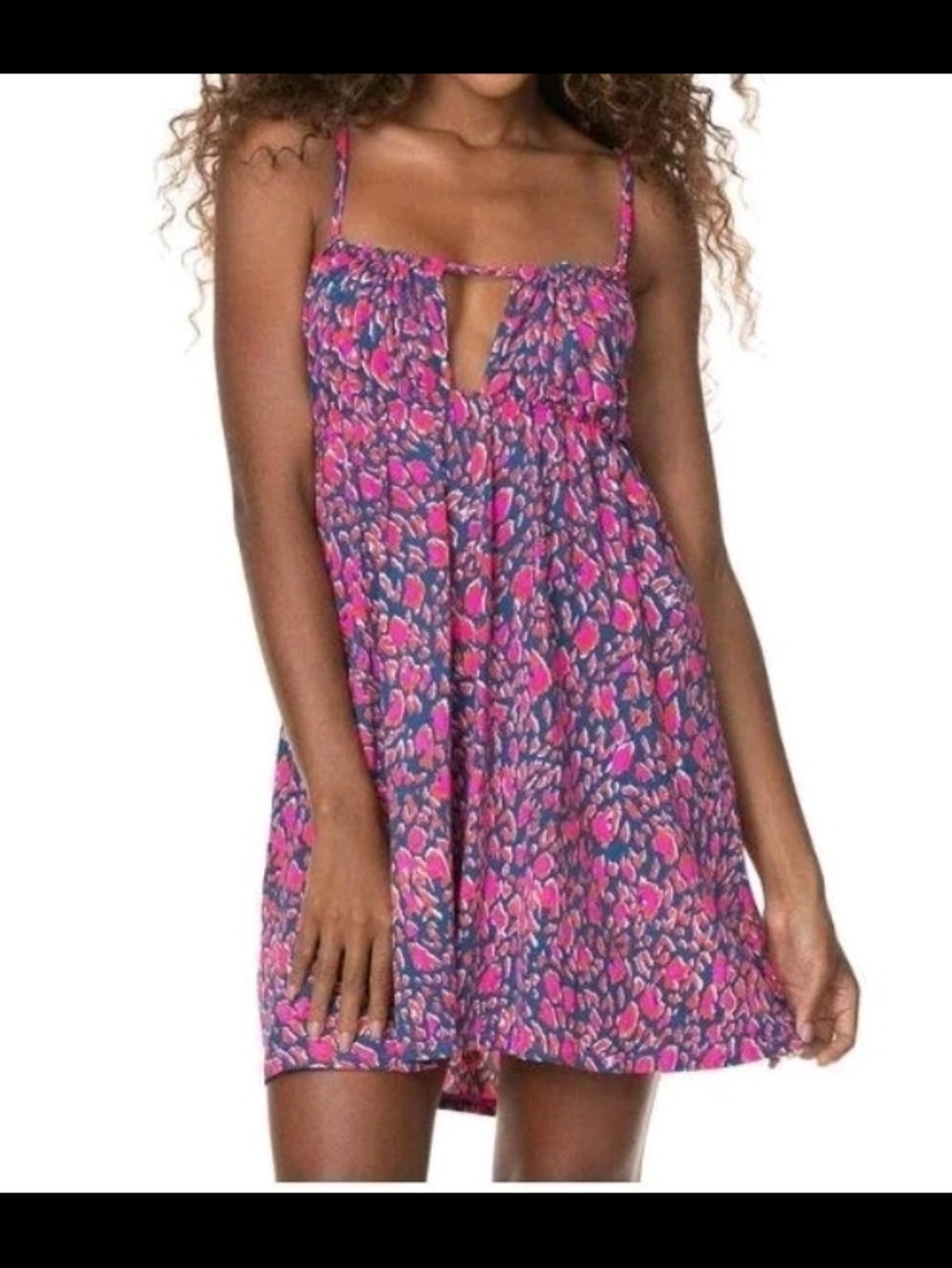 Maaji Floral Print Swim Cover-Up in Pink & Blue Summer Boho Beech Casual